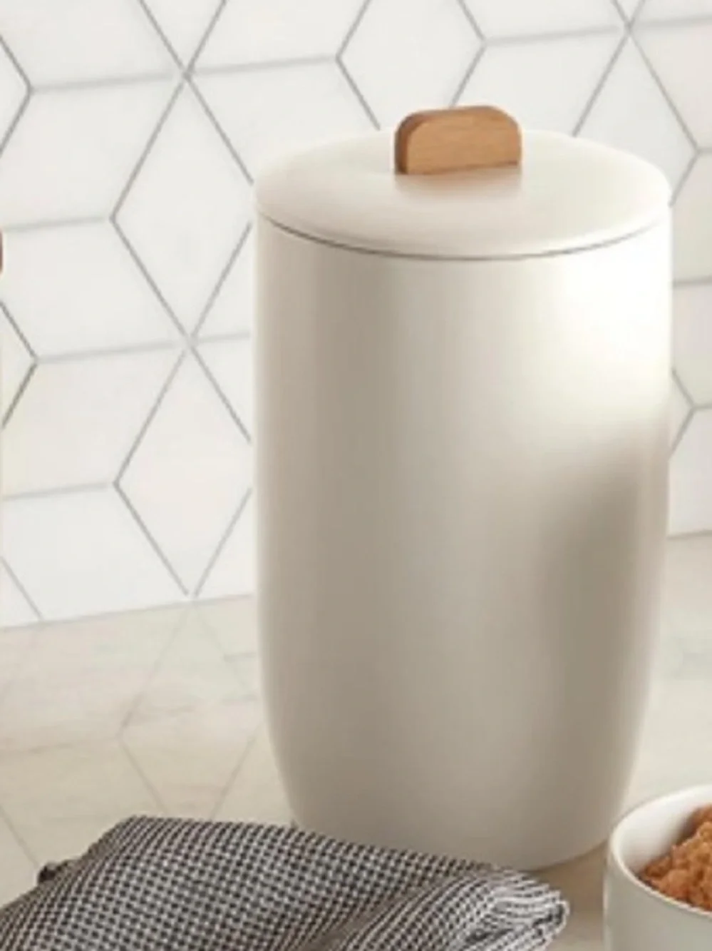 The Container Store Marie Kondo Cloud White Large Ceramic Bulk Canister